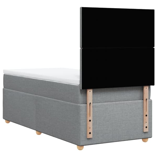 vidaXL Ramsäng med madrass ljusgrå 100x200 cm tyg Grå