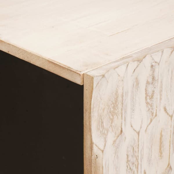 vidaXL Sideboard 3 st 60 x 33 x 75 cm Massivt mangoträ Vit