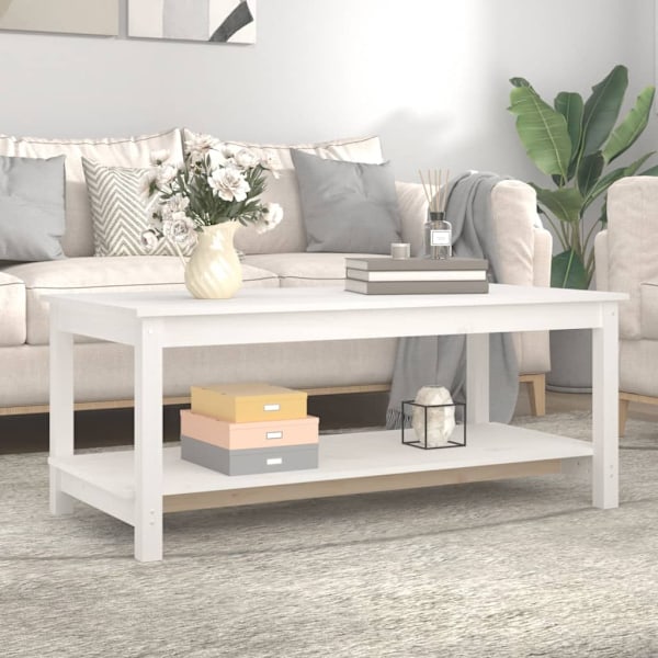 vidaXL Soffbord vit 110x55x45 cm massiv furu Vit