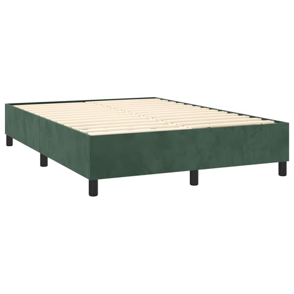 vidaXL Ramsäng med madrass mörkgrön 140x200 cm sammet Grön