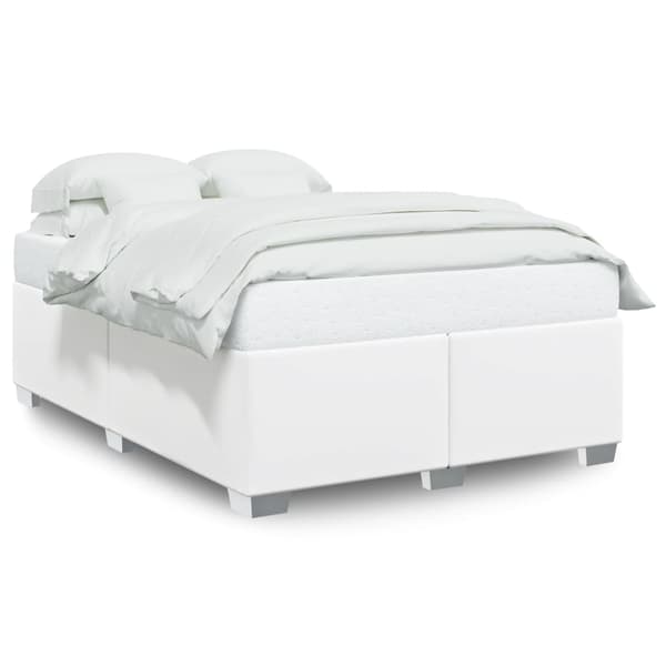 vidaXL Sängram vit 140x190 cm konstläder Vit