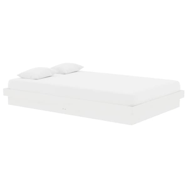 vidaXL Sängram vit massivt trä 120x190 cm Vit