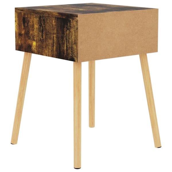 vidaXL Sängbord 2 st rökfärgad ek 40x40x56 cm konstruerat trä Brun