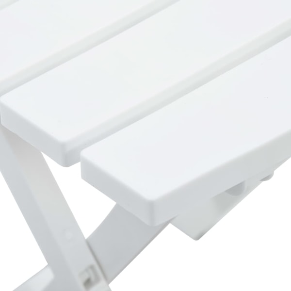 vidaXL Hopfällbart trädgårdsbord 44,5x38,5x50 cm vit Vit