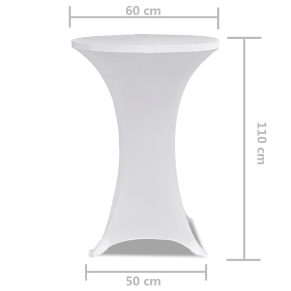 vidaXL Överdrag till ståbord Ø 60 cm vit stretch 2 st Vit