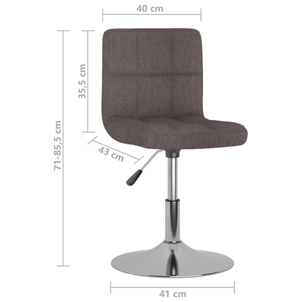 vidaXL Snurrbara matstolar 6 st taupe tyg Taupe