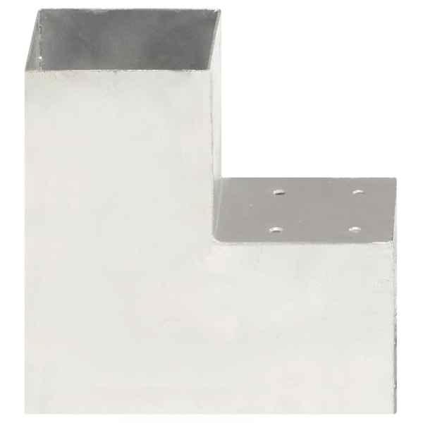 vidaXL Stolpbeslag L-form galvaniserad metall 101x101 mm Silver