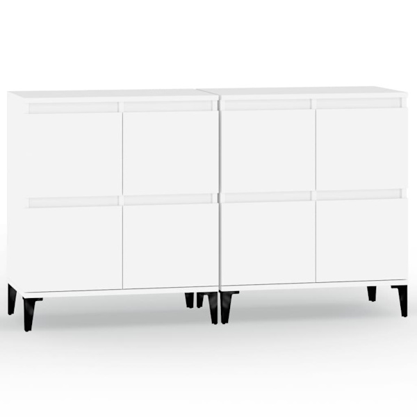 vidaXL Skänk 2 st vit 60x35x70 cm konstruerat trä Vit