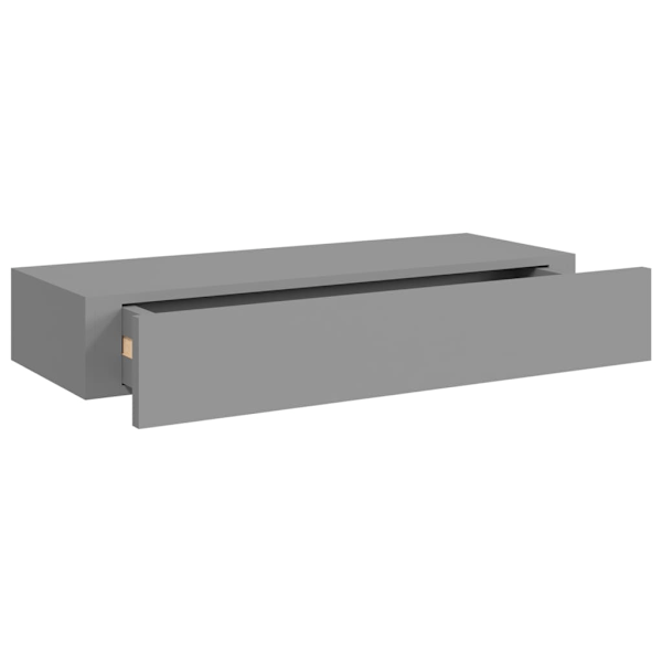 vidaXL Väggmonterad låda grå 60x23,5x10 cm MDF grå