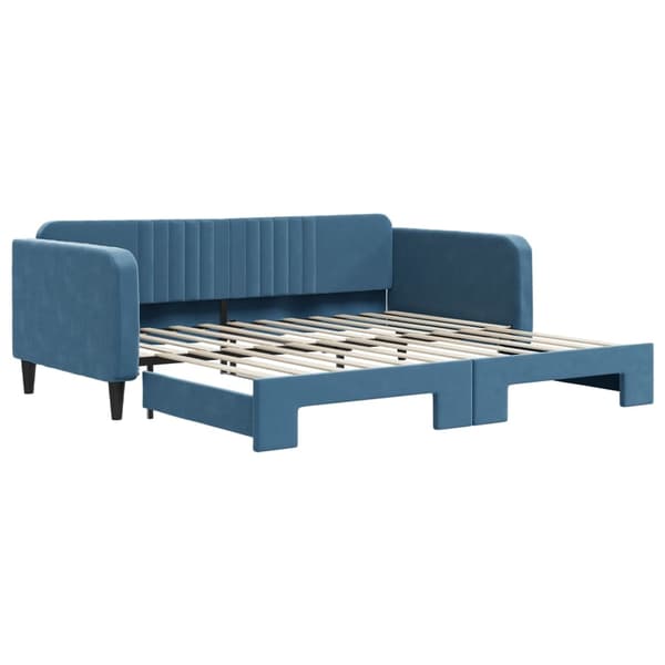vidaXL Dagbädd utdragbar blå 100x200 cm sammet Blå