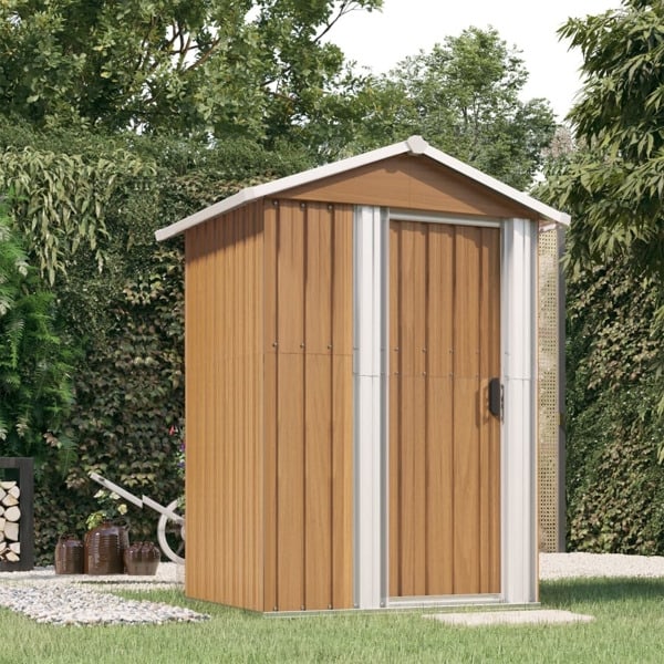 vidaXL Trädgårdsskjul brun 126x97,5x177 cm galvaniserat stål Brun