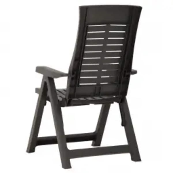 vidaXL Fällbara fåtöljer 2 st Plast Antracit Antracit