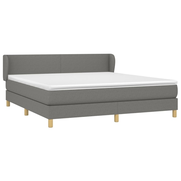 vidaXL Ramsäng med madrass mörkgrå 180x200 cm tyg Grå