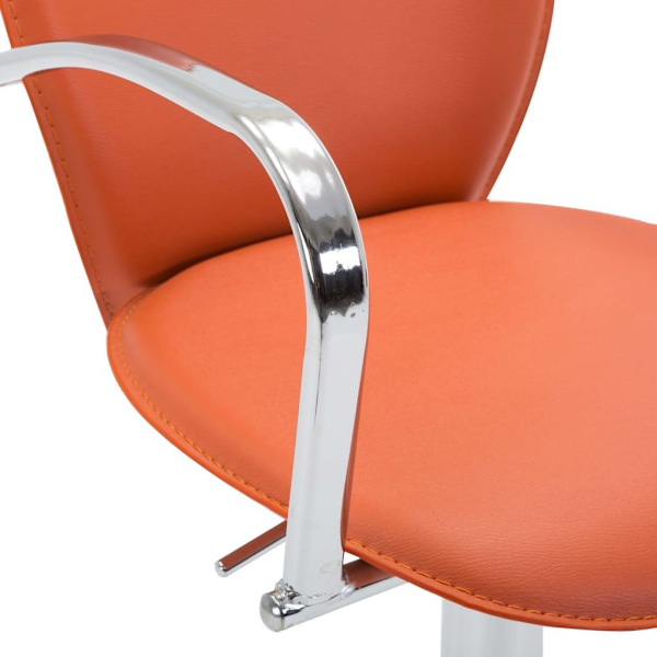 vidaXL Barstolar med armstöd 2 st orange konstläder Orange