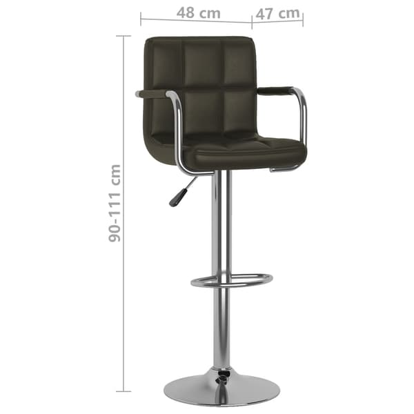 vidaXL Barstolar 2 st brun konstläder Brun