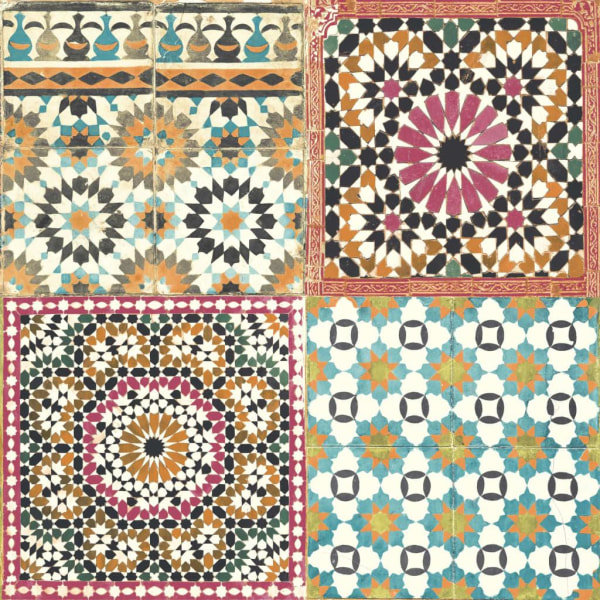 DUTCH WALLCOVERINGS Tapet marockanskt mönster flerfärgad multifärg