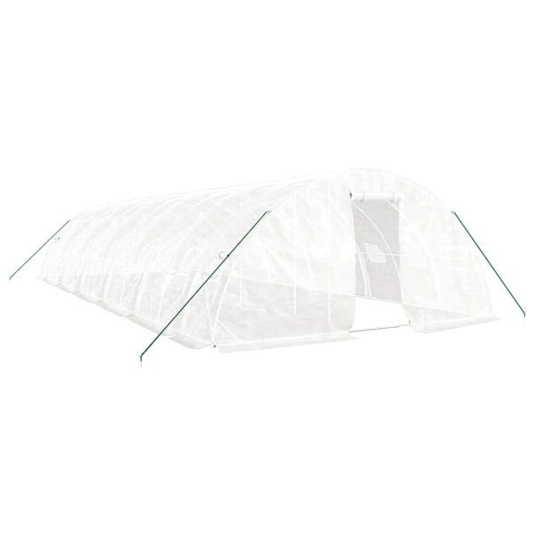 vidaXL Växthus med stålram vit 60 m² 12x5x2,3 m Vit