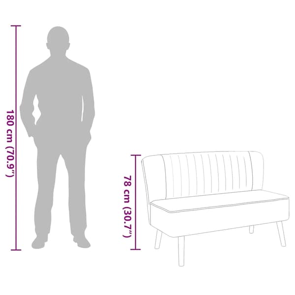 vidaXL Soffa 117x55,5x77 cm tyg ljusgrå grå