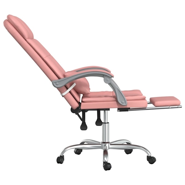 vidaXL Kontorsstol med massage rosa konstläder Rosa