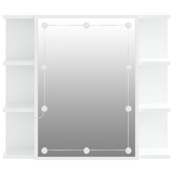 vidaXL Spegelskåp med LED vit 70x16,5x60 cm Vit
