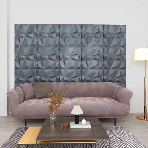 vidaXL 3D-väggpaneler 24 st 50x50 cm diamant grå 6 m² grå