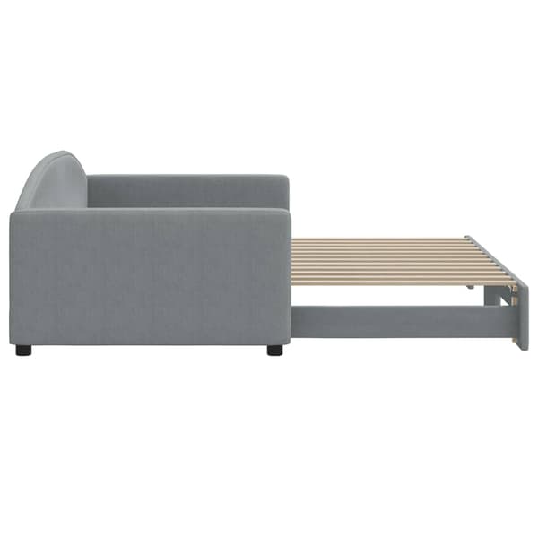vidaXL Dagbädd utdragbar ljusgrå 100x200 cm tyg Grå