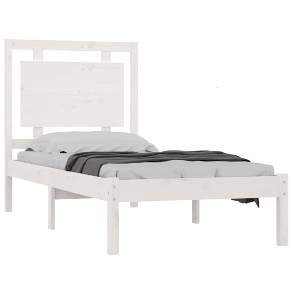 vidaXL Sängram vit massivt trä 100x200 cm Vit