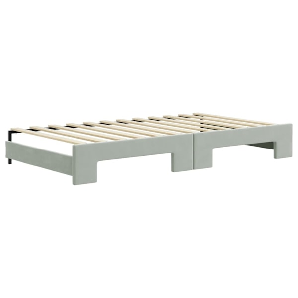vidaXL Dagbädd utdragbar ljusgrå 100x200 cm sammet Grå