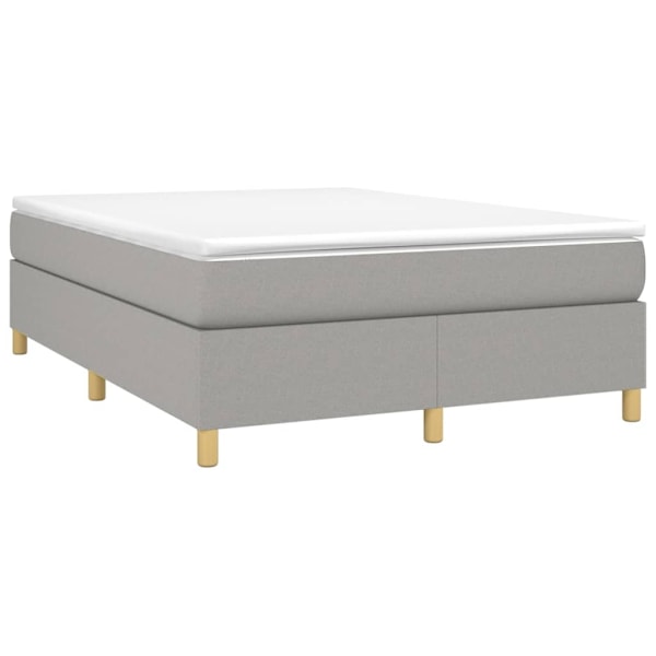 vidaXL Sängram utan madrass ljusgrå 140x200 cm tyg Grå