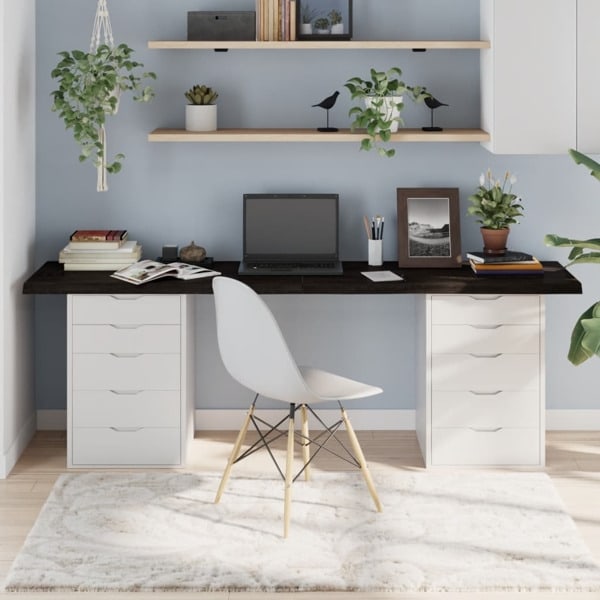 vidaXL Bordsskiva mörkbrun 200x60x(2-4) cm behandlad massiv ek Brun