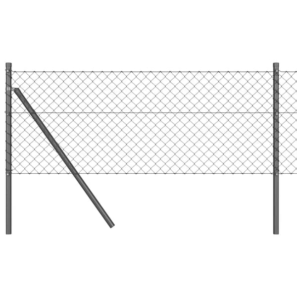 vidaXL Kedjehängd Stängsel Markfix 25 x 0,4 m PVC-belagda stål Grå Grå