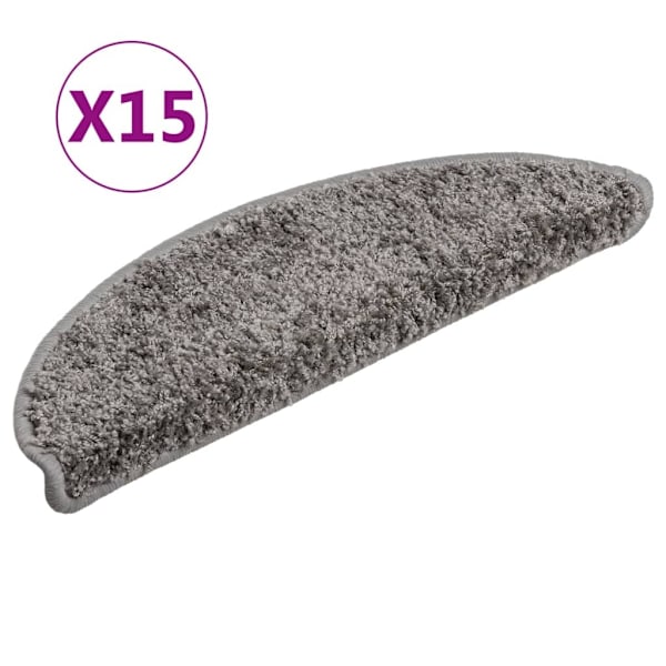 vidaXL Trappstegsmattor 15 st grå 56x17x3 cm grå