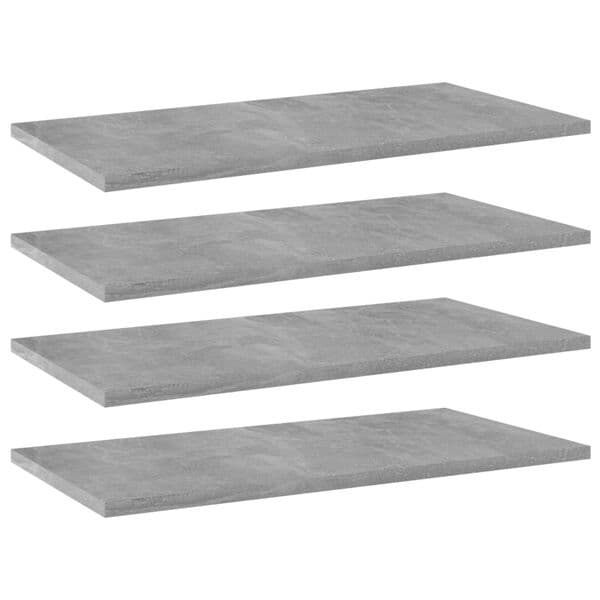 vidaXL Hyllplan 4 st betonggrå 60x30x1,5 cm konstruerat trä grå