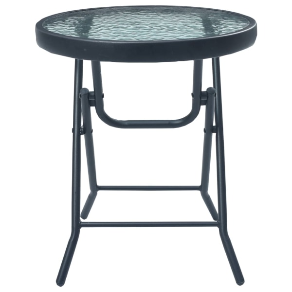 vidaXL Cafébord svart 40x46 cm stål och glas Svart