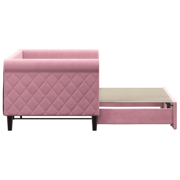 vidaXL Dagbädd utdragbar rosa 80x200 cm sammet Rosa