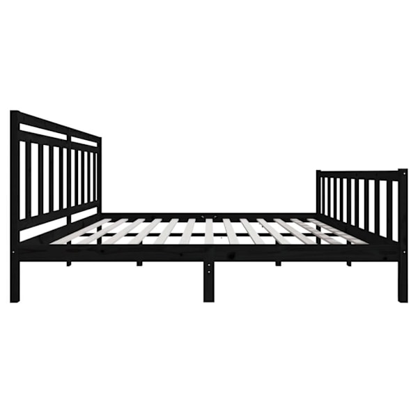 vidaXL Sängram svart massivt trä 200x200 cm Svart