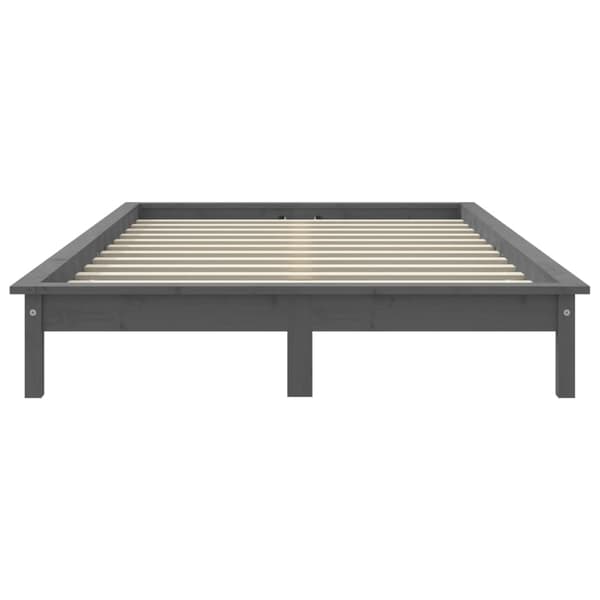 vidaXL Sängram 180x200 cm massiv furu grå Grå