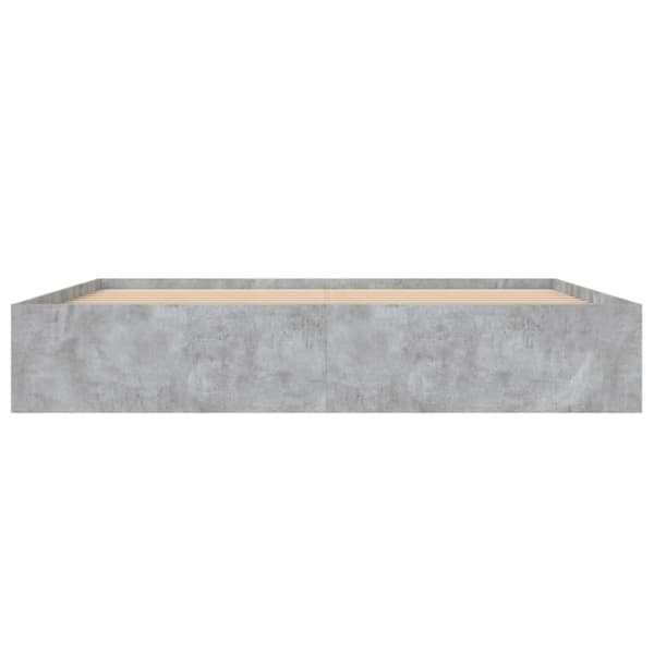 vidaXL Sängram betonggrå 200x200 cm Grå