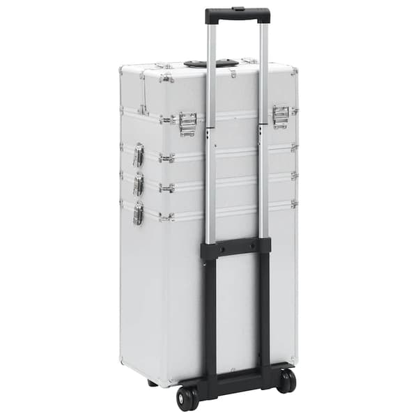 vidaXL Sminklåda aluminium silver Silver
