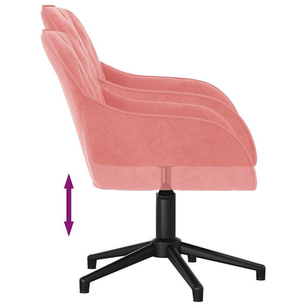 vidaXL Snurrbar kontorsstol rosa sammet Rosa