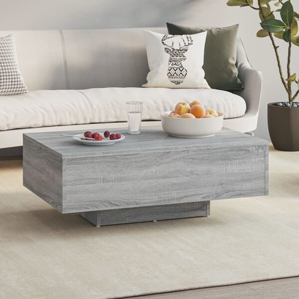 vidaXL Soffbord grå sonoma 85x55x31 cm konstruerat trä Grå