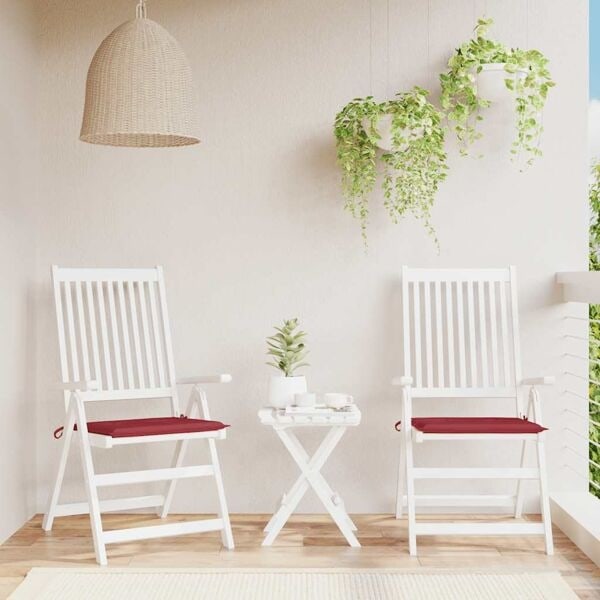 vidaXL Stolsdynor 2 st vinröd 40x40x4 cm oxfordtyg Röd