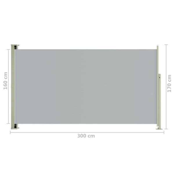 vidaXL Infällbar sidomarkis 170x300 cm grå grå