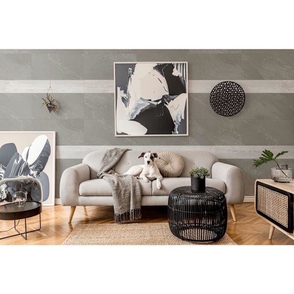 Grosfillex Väggplattor Gx Wall+ 15 st 15x90 cm ljusgrå ek grå