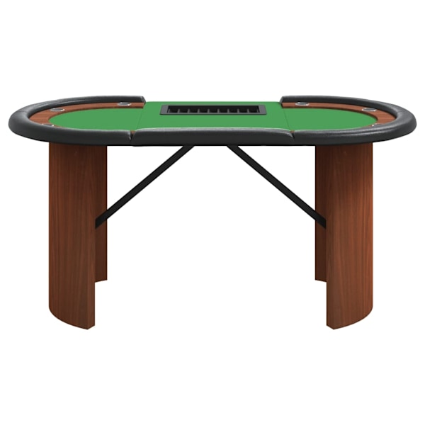 vidaXL Pokerbord med markerhållare 10 spelare 160x80x75 cm grön Grön