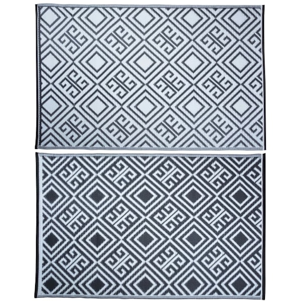 Esschert Design Utomhusmatta 120x186 cm grafisk OC12 Svart