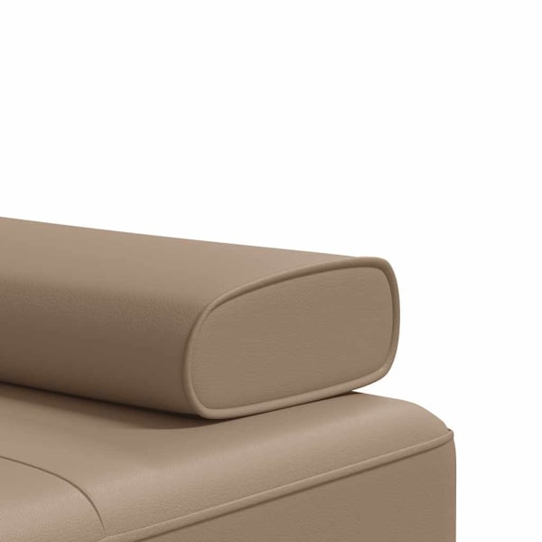 vidaXL L-formad bäddsoffa cappuccino 255x140x70 cm konstläder Brun