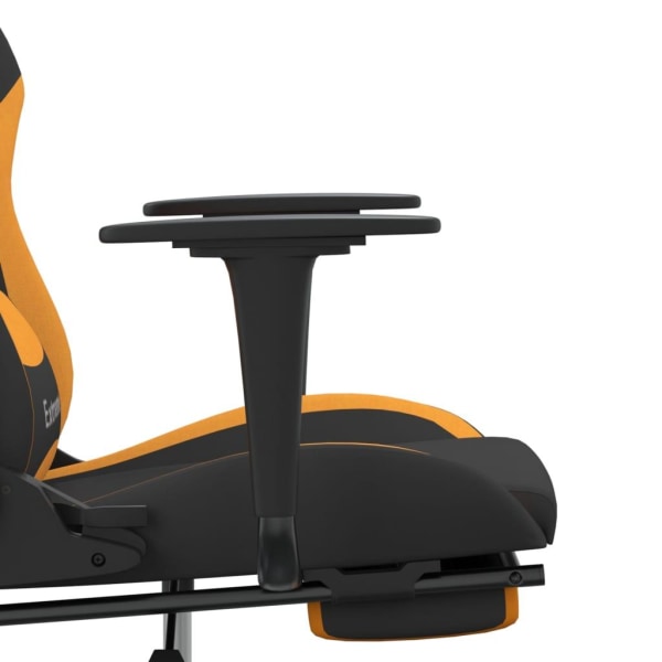 vidaXL Gamingstol med fotstöd och massage svart och orange tyg Gul