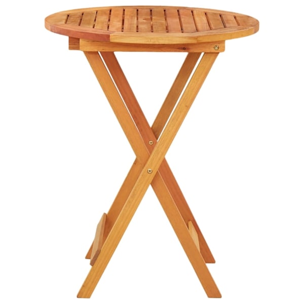 vidaXL Hopfällbart trädgårdsbord Ø60x75 cm massivt eukalyptusträ Brun
