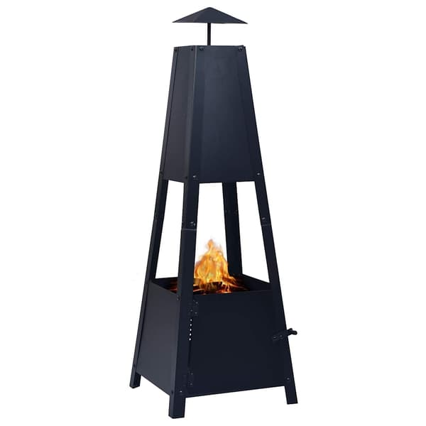 vidaXL Eldstad svart 35x35x99 cm stål Svart
